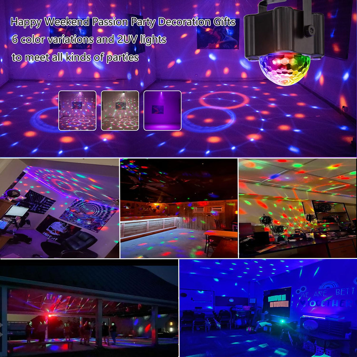 YINPKTEO party light for home dance parties and gatherings.