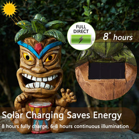 Yiosax 10.43-inch tiki statue fits porches, patios, and small gardens.
