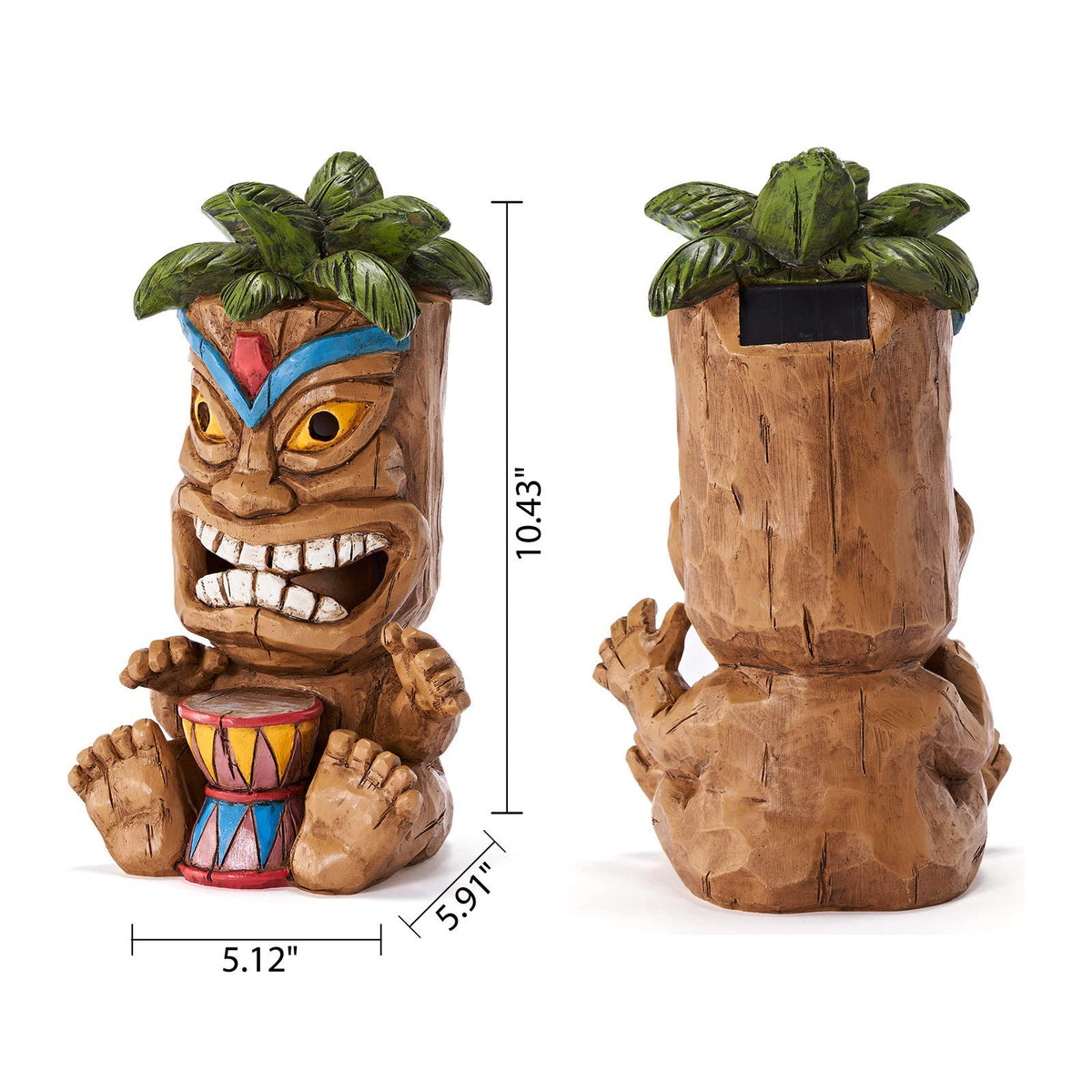 Yiosax outdoor tiki statue provides reliable, weatherproof garden lighting.