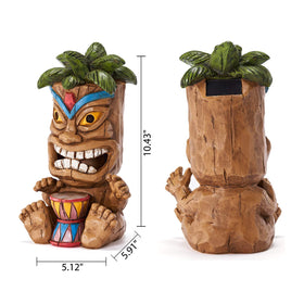 Yiosax outdoor tiki statue provides reliable, weatherproof garden lighting.