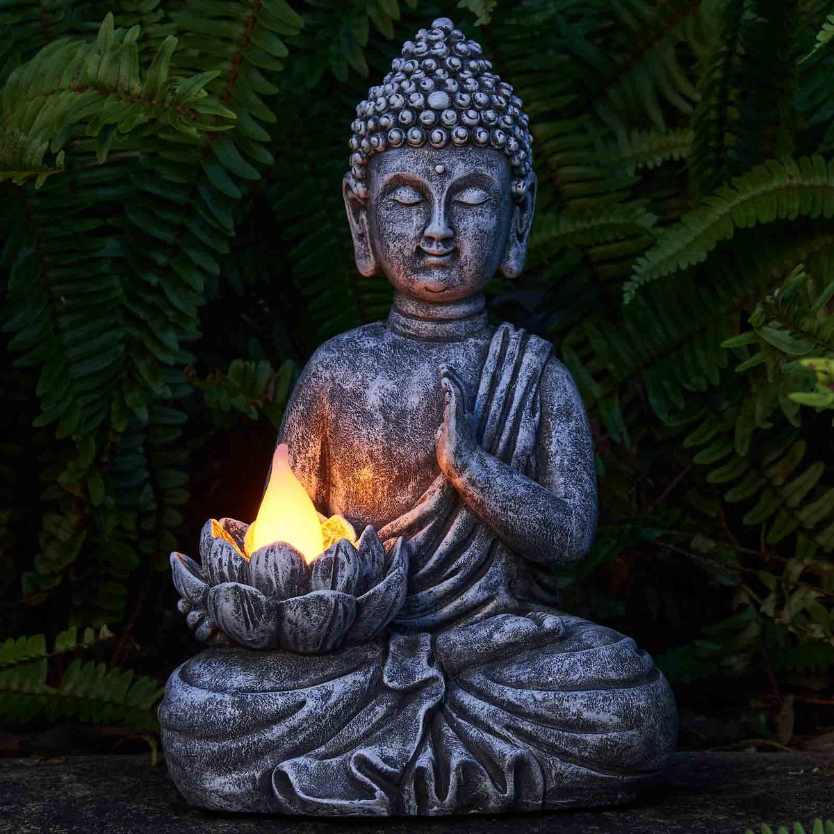 Yiosax patio yard Buddha figurine adds serene focal point