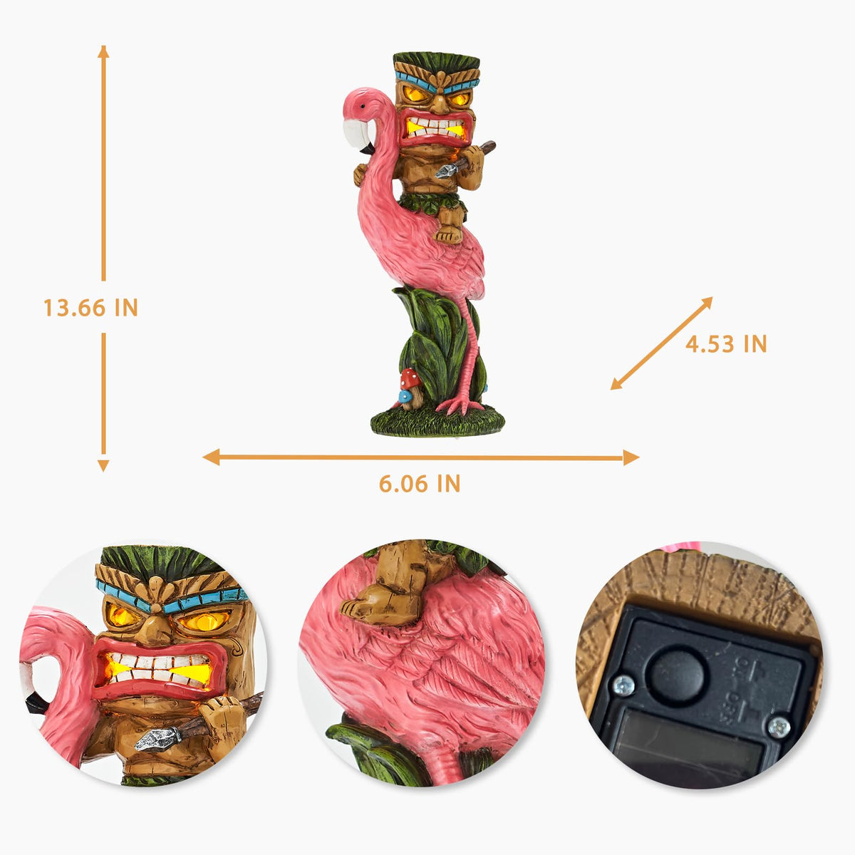 Yiosax Solar Tiki Statue garden porch decor enhances outdoor ambiance.