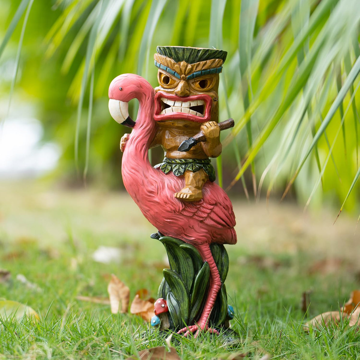 Yiosax Solar Tiki Statue makes a thoughtful plant gift or centerpiece.