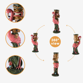Yiosax Solar Tiki Statue night glow for ambient outdoor lighting.