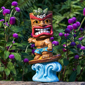 Yiosax solar tiki statue lights garden at night for outdoor decor