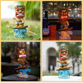 Yiosax solar tiki statue provides patio spotlight for evenings
