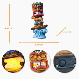 Yiosax tiki statue made of weatherproof resin withstands sun and rain