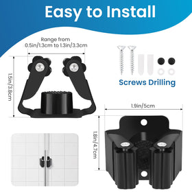 Yiows mop and broom hanger wall mount with screws for secure, space-saving storage.