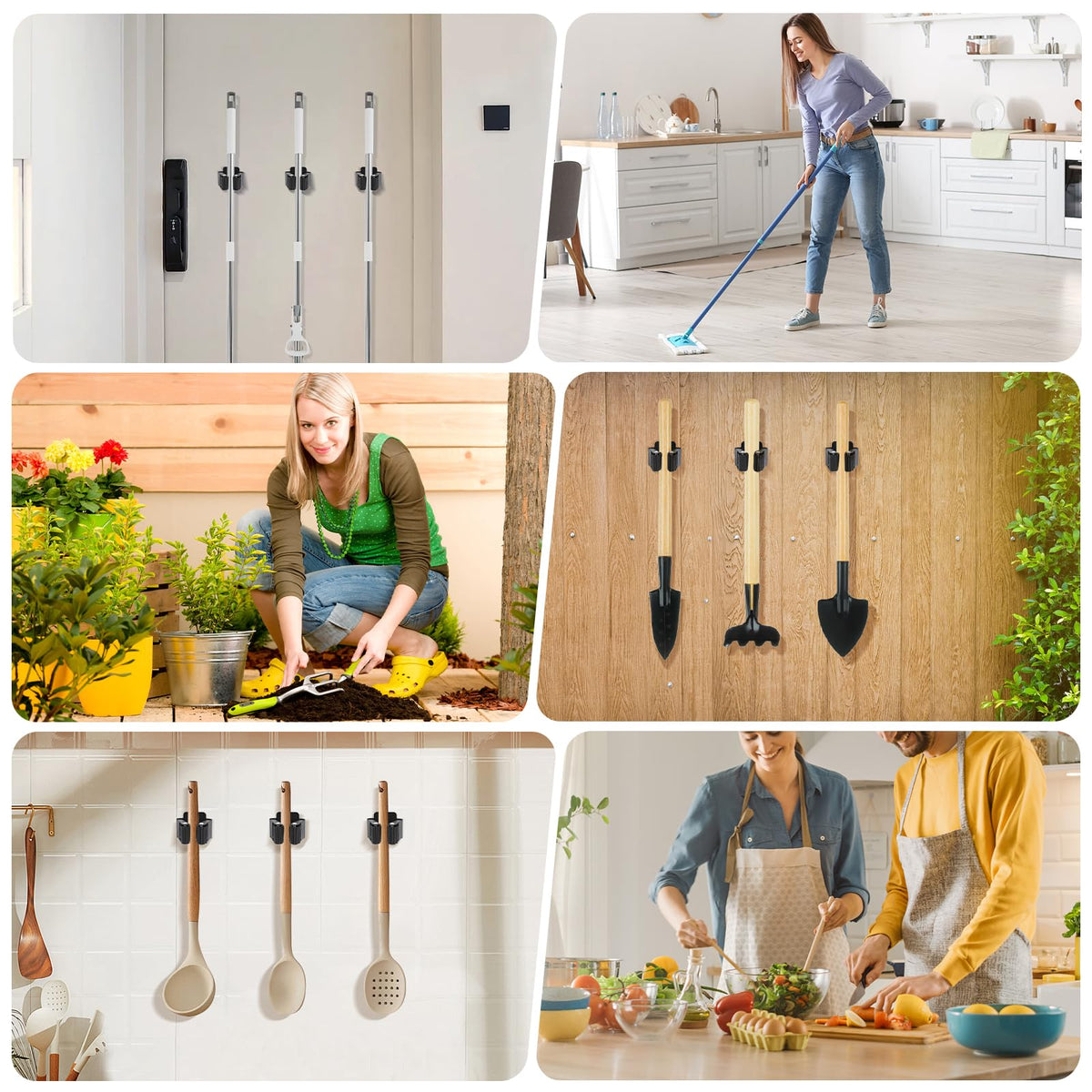 Yiows outdoor tool organizer on a wall keeps yard essentials accessible.