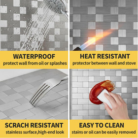 Yipscazo 12x12 inch tiles pack on wall, ready to install.