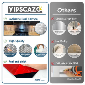 Yipscazo bathroom decor brushed finish backsplash, sleek accent.