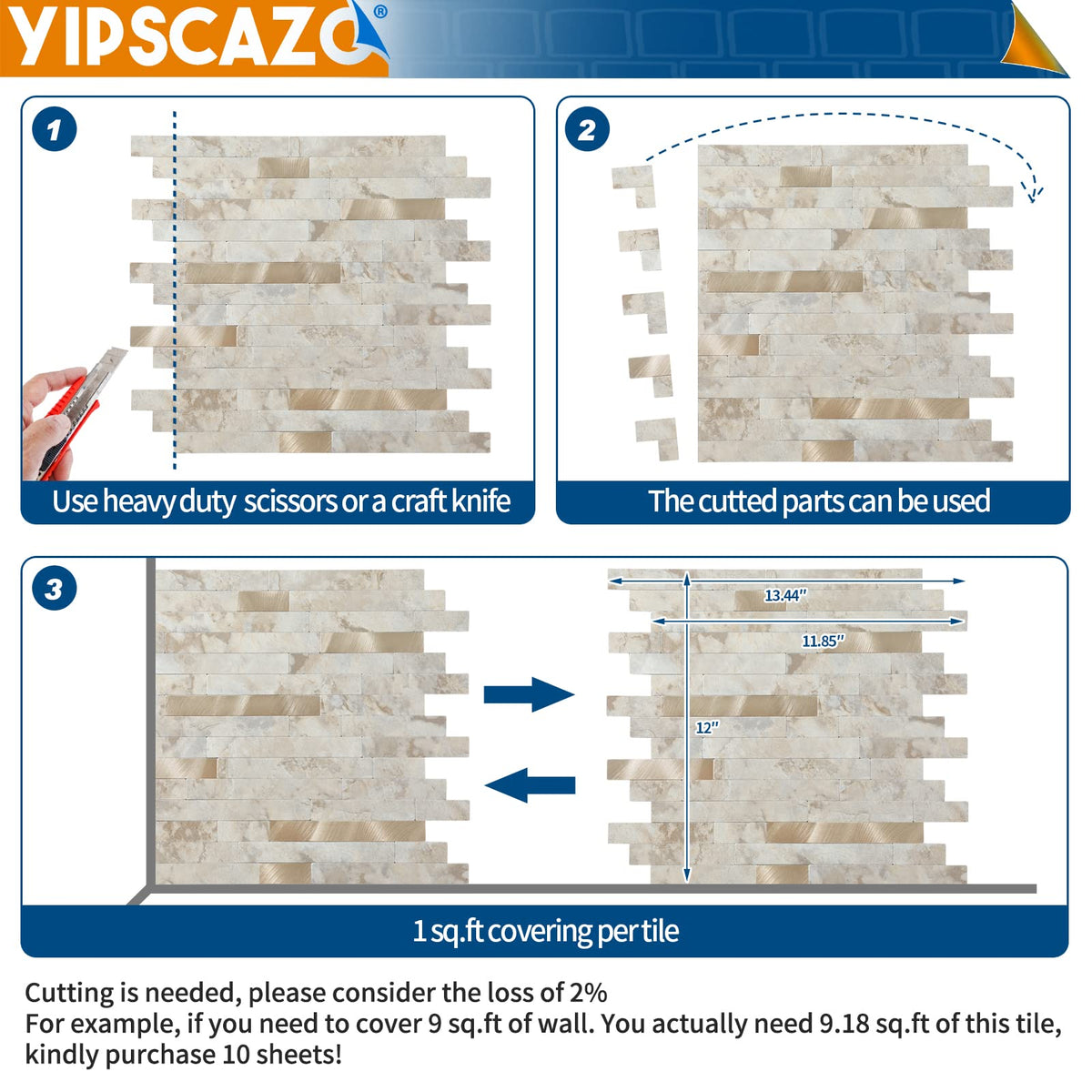 Yipscazo Beige Rocks backsplash cleans easily and maintains color fade resistance.