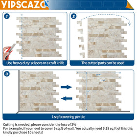 Yipscazo Beige Rocks backsplash cleans easily and maintains color fade resistance.
