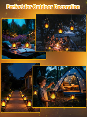 YIQU outdoor lantern enhances gatherings with ambient, flickering warmth