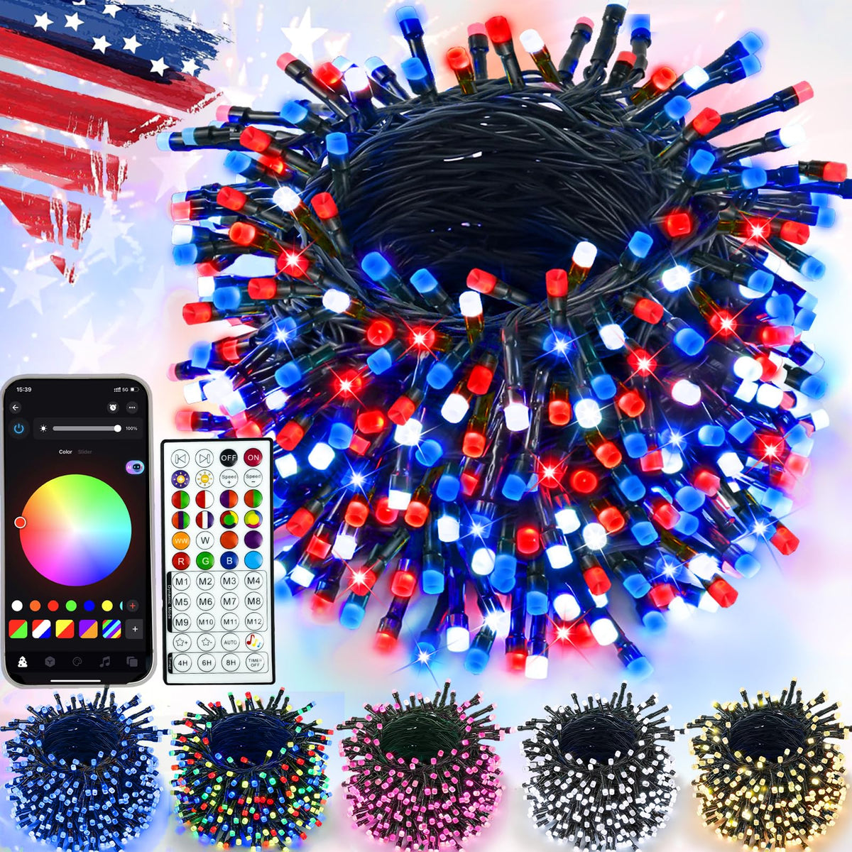 YIQU smart color-changing Halloween lights illuminate indoor and outdoor spaces with dramatic ambiance.