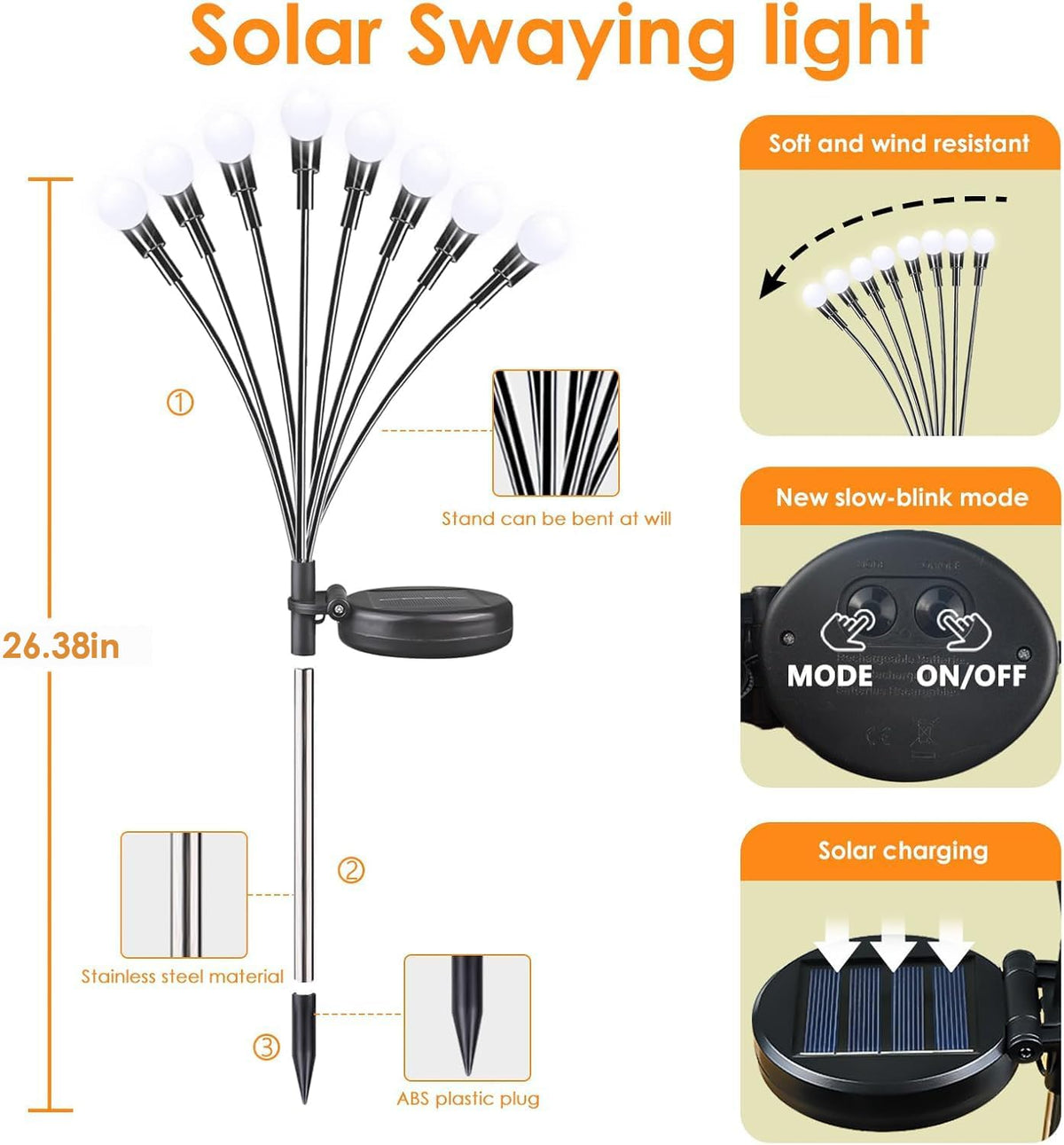 YIQU Firefly Lights install quickly with ground stakes for easy setup