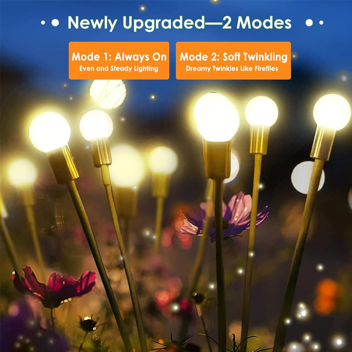 YIQU Solar Firefly Lights swaying gently to enchant outdoor walkways.