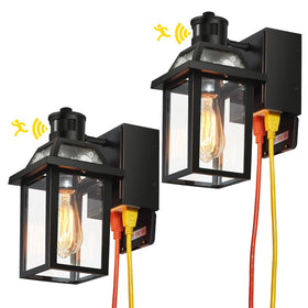 Yisuro porch light with GFCI outlets for safe outdoor power access.