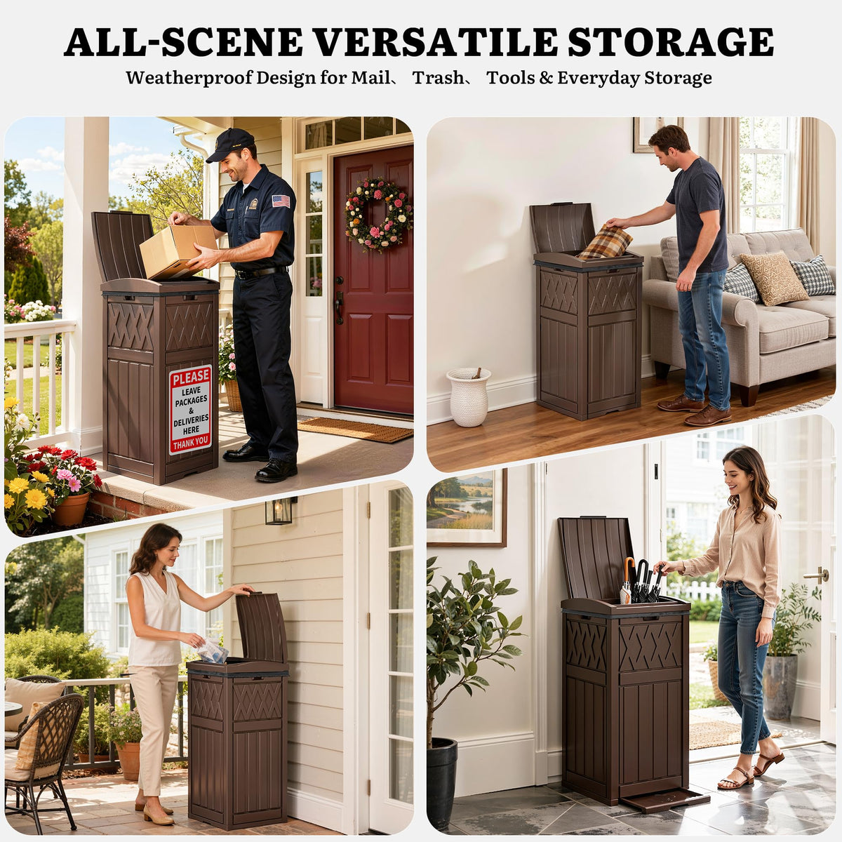 YITAHOME multi-use storage on porch for umbrellas