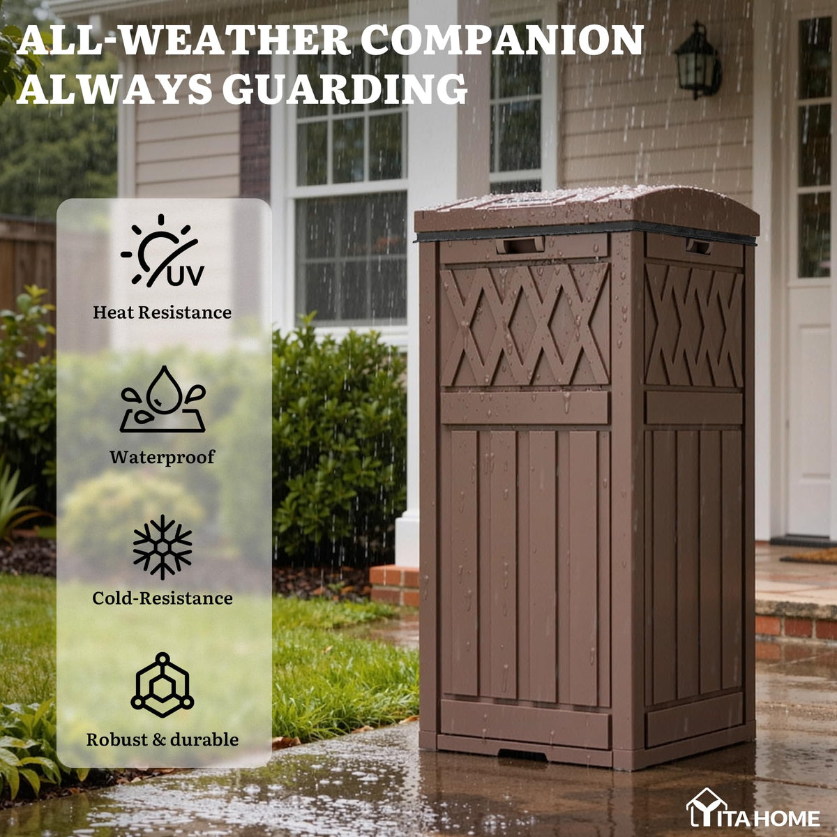 YITAHOME porch setup in rain for weather protection