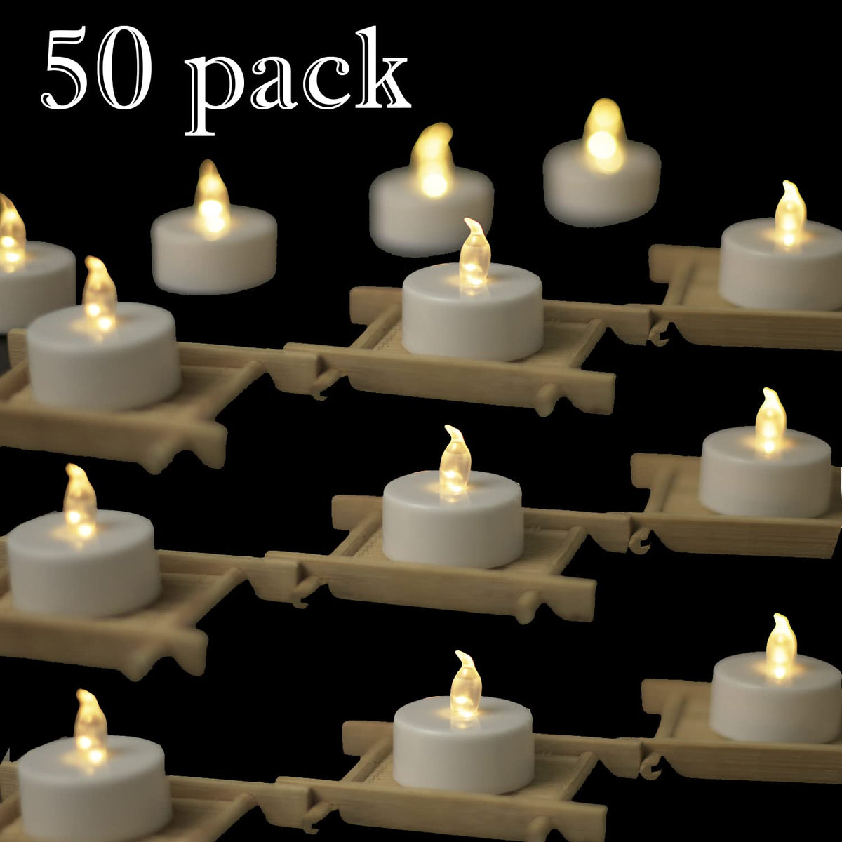 YiWER tea lights compact size fits tabletops and centerpieces.
