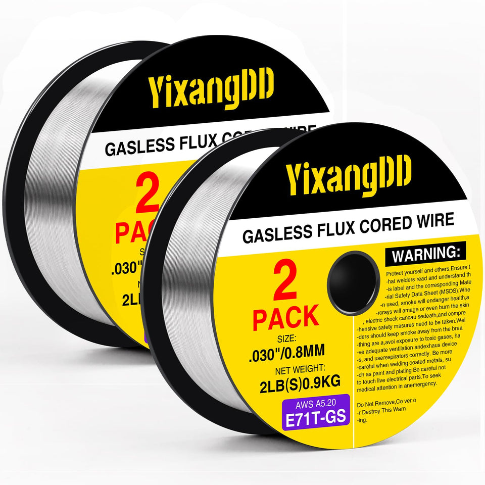 YixangDD 0.030 flux core welding wire on a 2lb spool delivers reliable welds on mild steel.