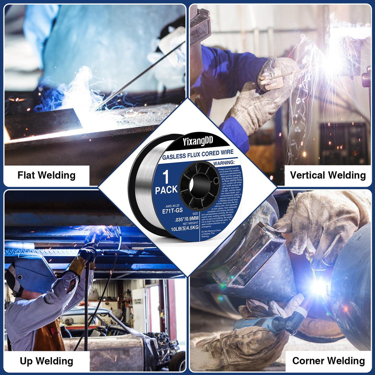 YixangDD 10 lb spool fits most welders for longer uninterrupted projects.