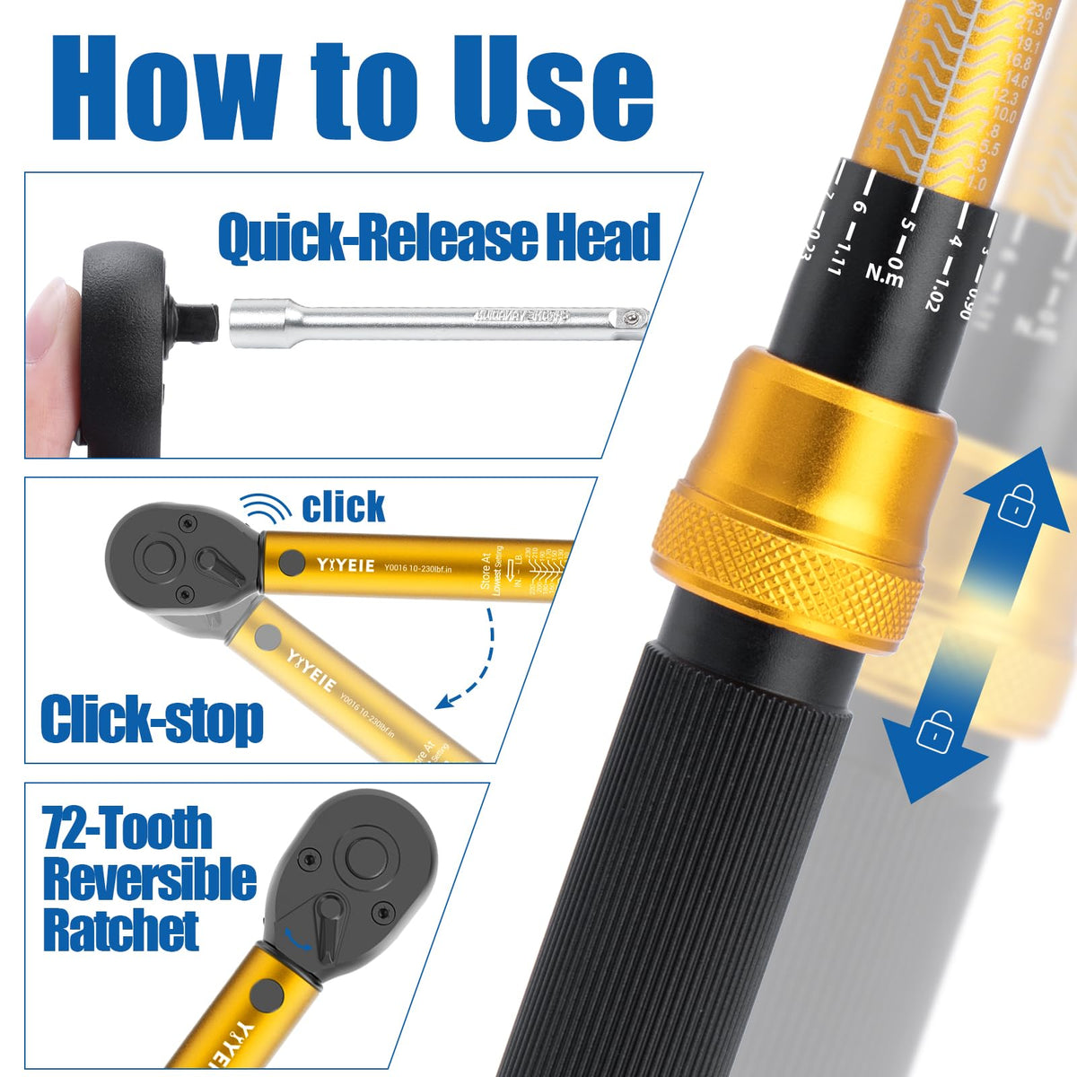 YIYEIE 1/4 to 3/8 adapter for expanding compatibility across fasteners.