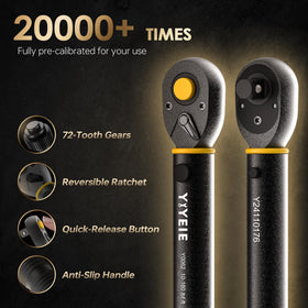 YIYEIE 72-tooth ratchet enables smooth socket changes during maintenance.