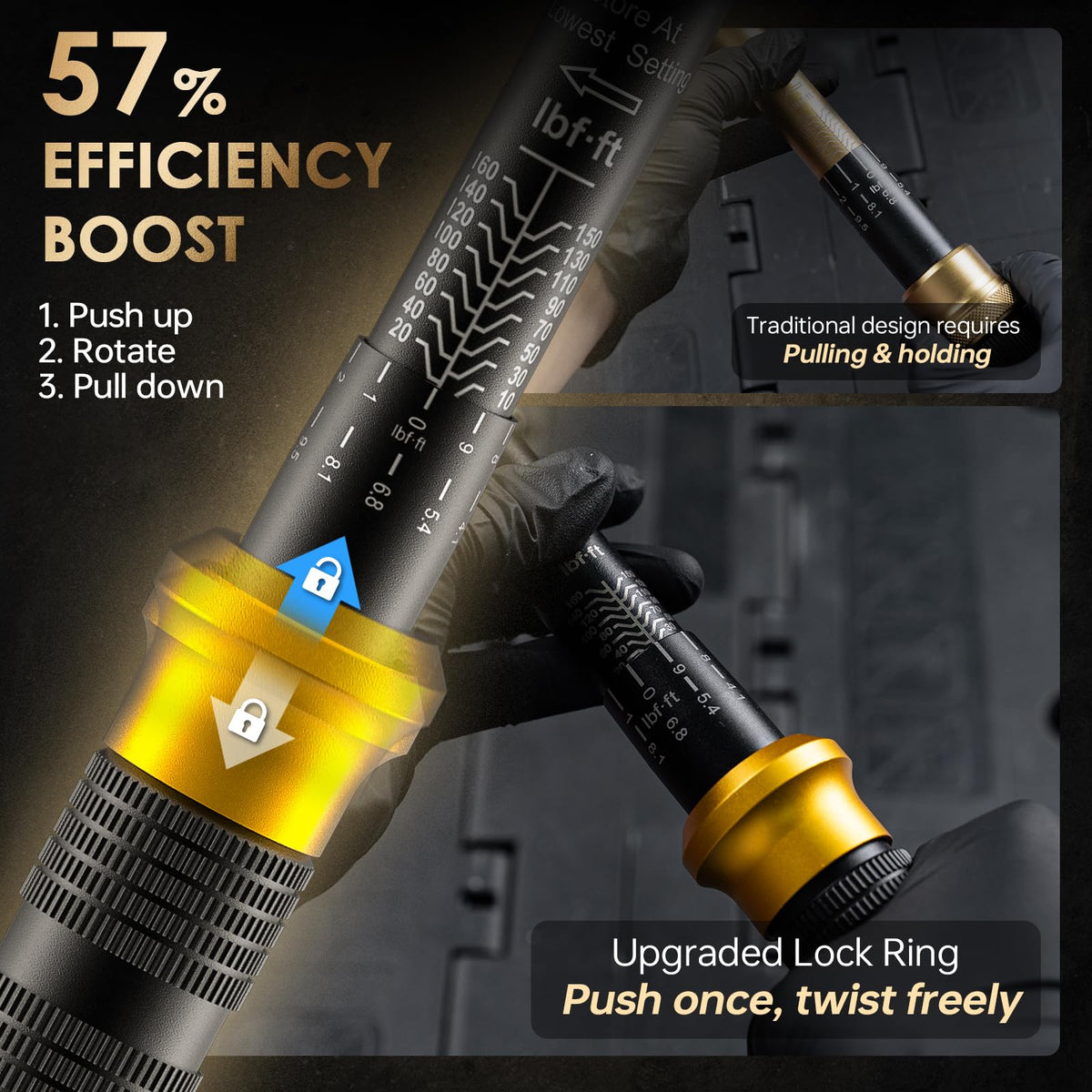 YIYEIE torque wrench displays high-precision ±3% accuracy for dependable tightening.