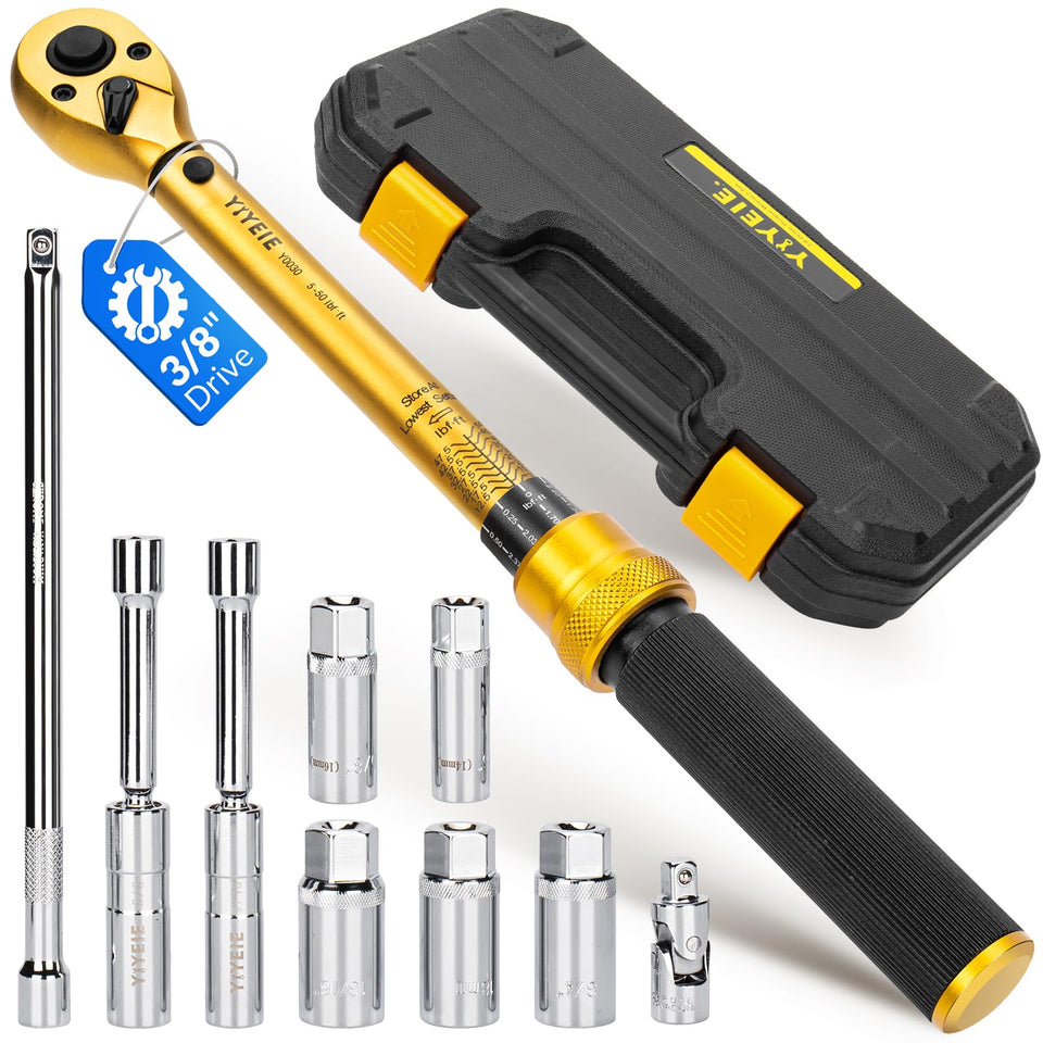 YIYEIE magnetic spark plug socket set with 3/8-inch drive for easy removal