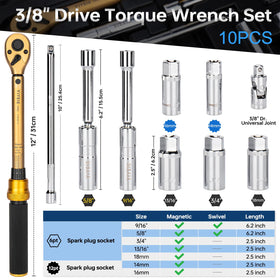 YIYEIE extra-long 5/8-inch and 9/16-inch sockets reach tight spaces