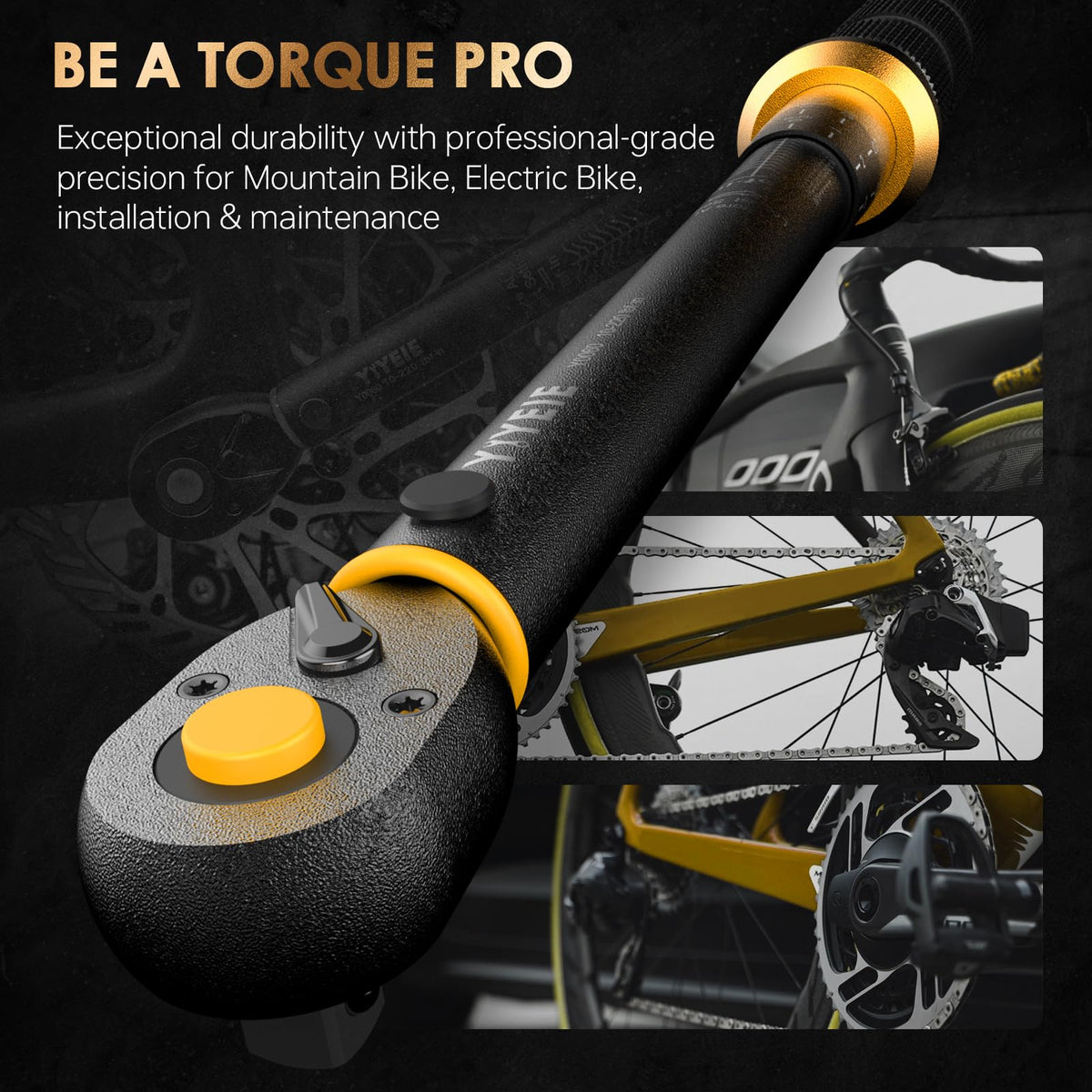 YIYEIE click-stop confirms preset torque with a satisfying click for secure fasteners.