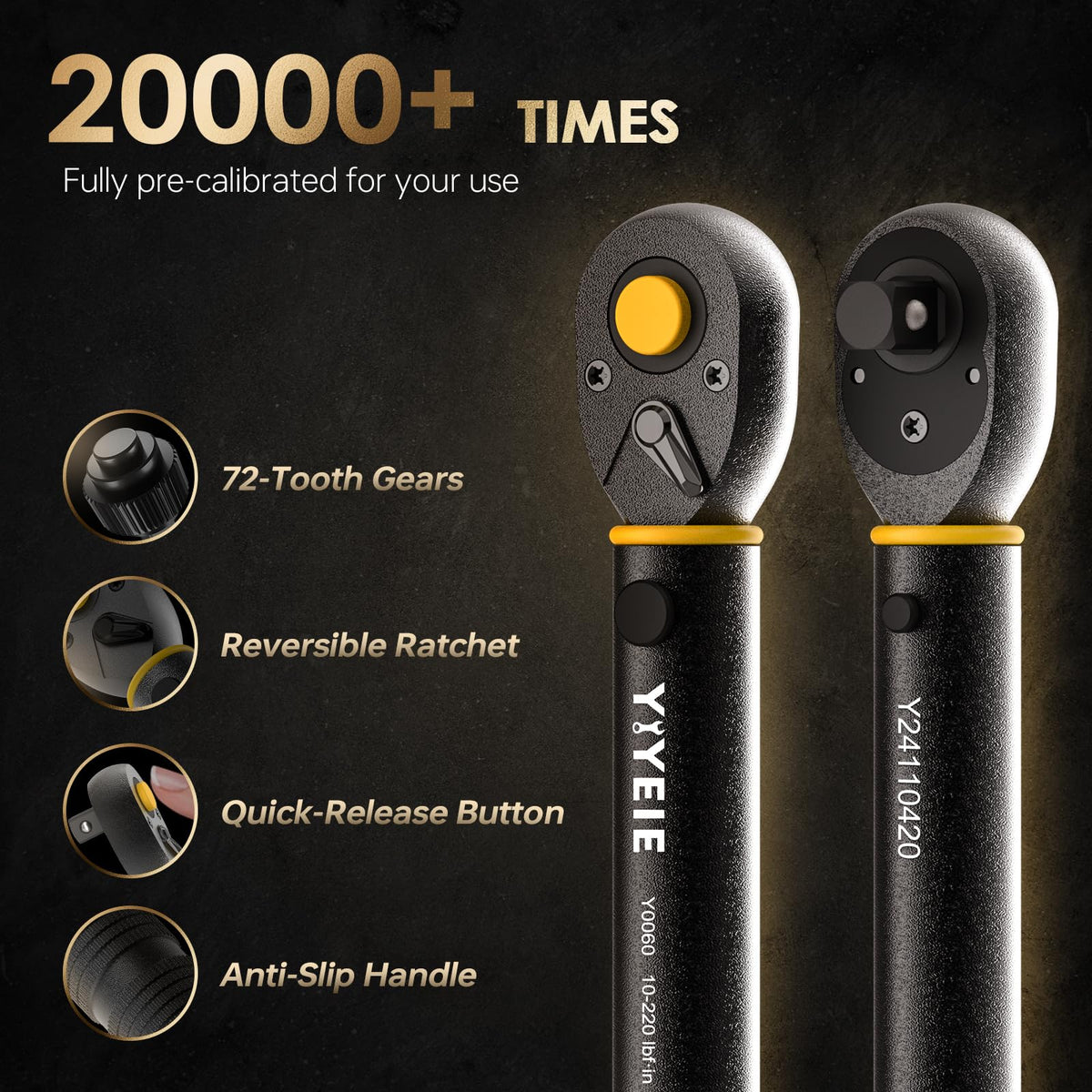 YIYEIE torque wrench with laser-scale offers clear readability in sun for precise bike maintenance.