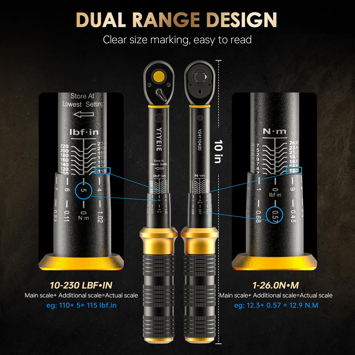 YIYEIE torque wrench torque-dial highlights precise numeric values for consistent bike adjustments.