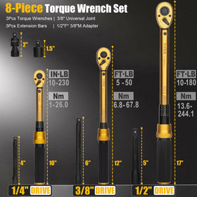 YIYEIE dual-scale precision torque wrenches for accurate torque across ranges.