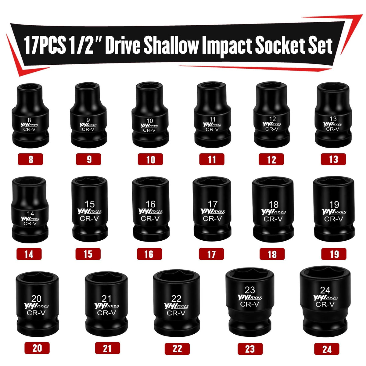 YIYITOOLS CR-V steel sockets deliver durable torque for automotive repairs