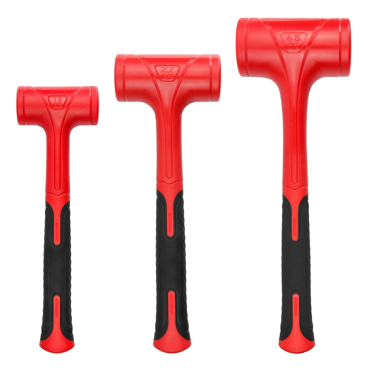 YIYITOOLS dead blow hammer 1lb head reduces vibration for smoother, precise strikes.