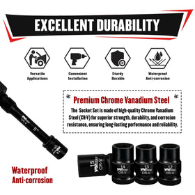 YIYITOOLS laser-etched sizes help you identify the right socket fast