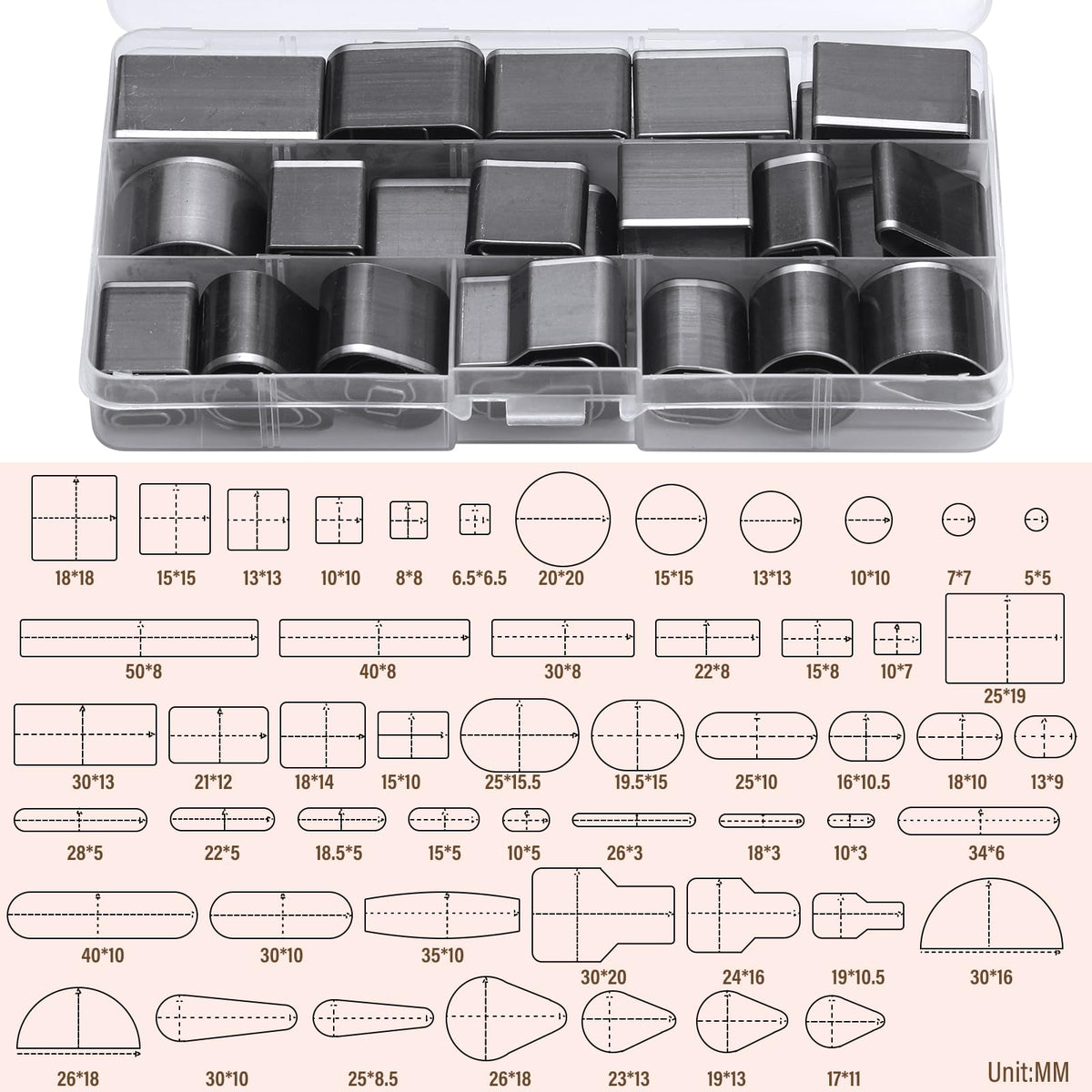 Yizzvb hollow punch cutters stored neatly in a sturdy box for portability