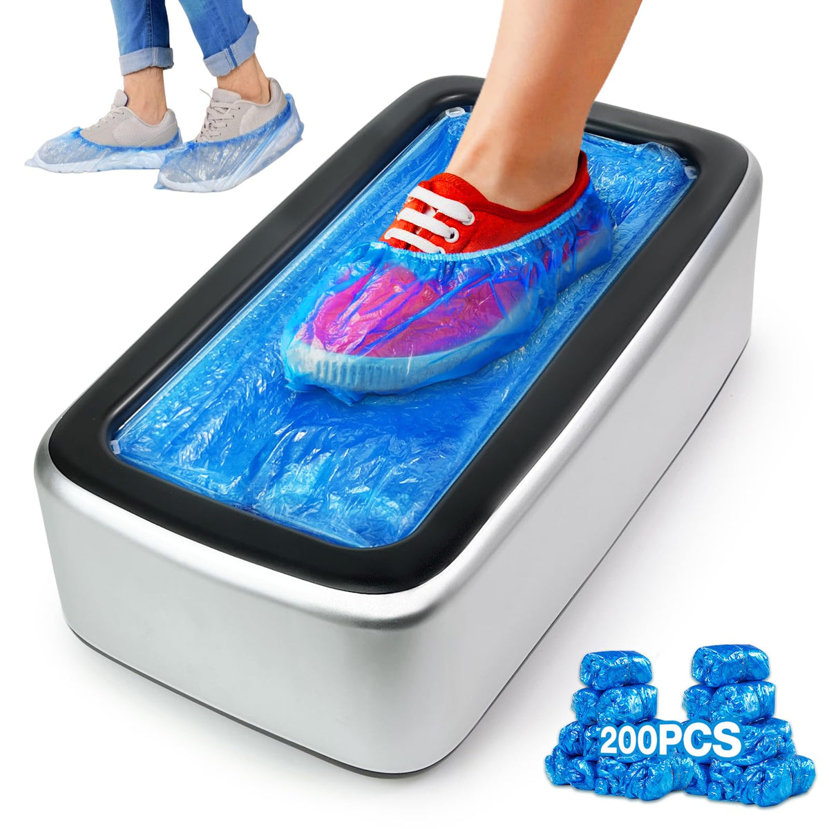 YJDayy shoe cover dispenser front view highlights compact design for clean indoor spaces.