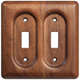 YDJSA decorative walnut switch plate close-up highlighting warm grain for cozy interiors.