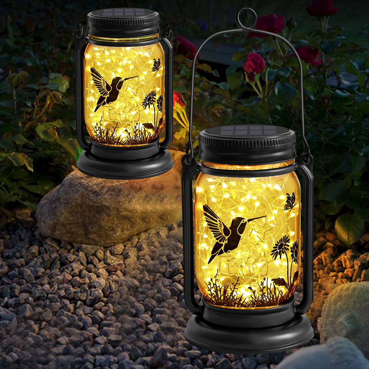 YJFWAL battery-powered lantern guides pathways and porches with warm glow.