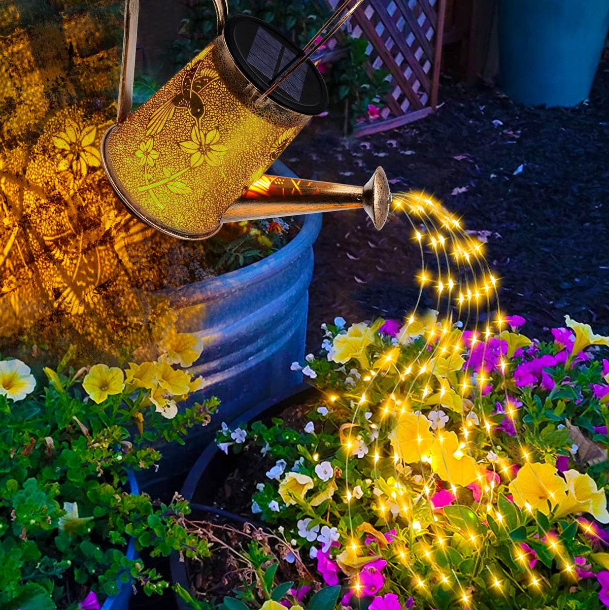 YJFWAL solar automatic on/off lantern conserves energy for evenings outdoors.