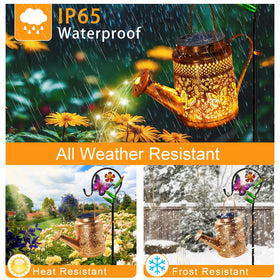 YJFWAL solar powered lights with shepherd hook for flexible placement