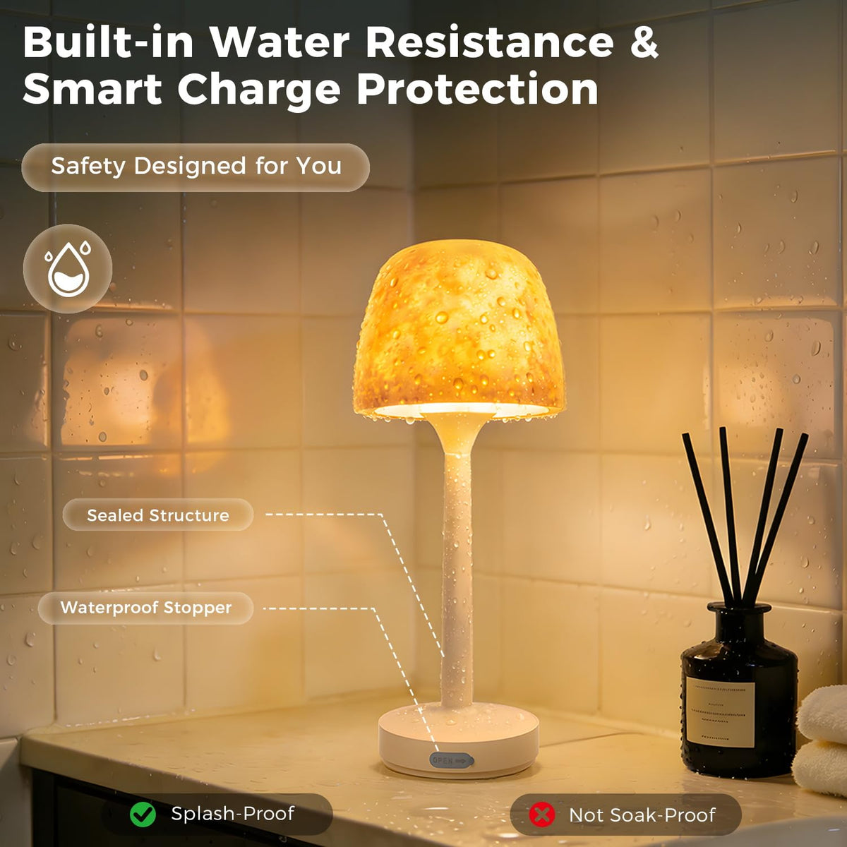 YJHAOTOU 16-color LED shower light with adjustable brightness
