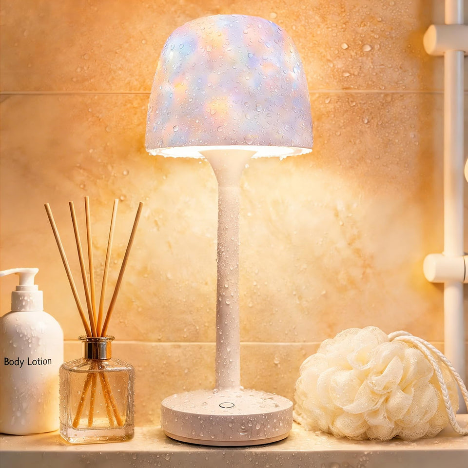 YJHAOTOU ocean wave projection shower lamp creates a soothing spa-like ambiance