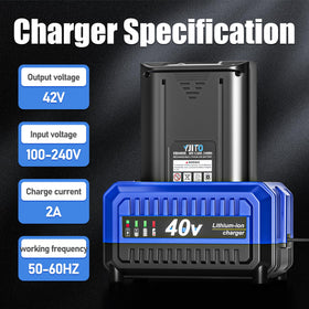 YJITO battery pack front view emphasizes 6.0Ah capacity for extended use