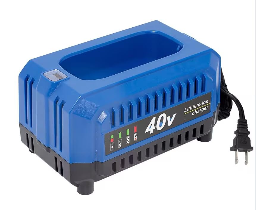 YJITO upgraded 40V fast charger front view with LED indicators for quick status monitoring