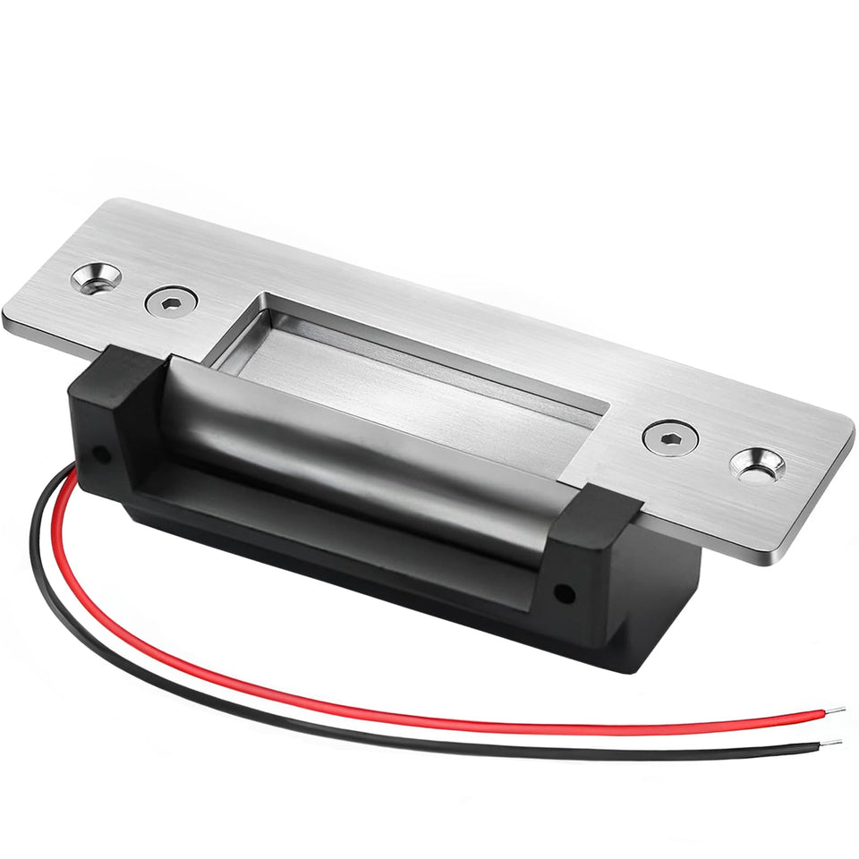 YJMKoi electric door strike lock exterior view shows durable alloy construction for reliable access control.